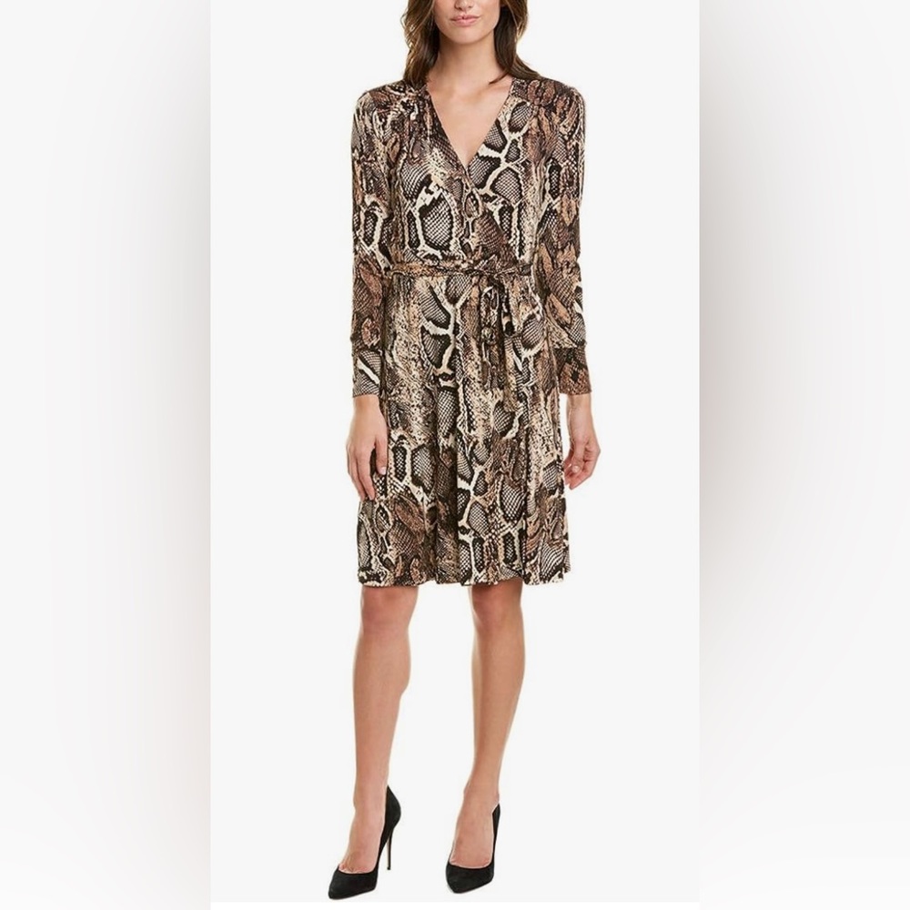 🎉HOST PICK!!!🎉💕Donna Morgan Snakeskin Pattern Midi Wrap Dress- D50